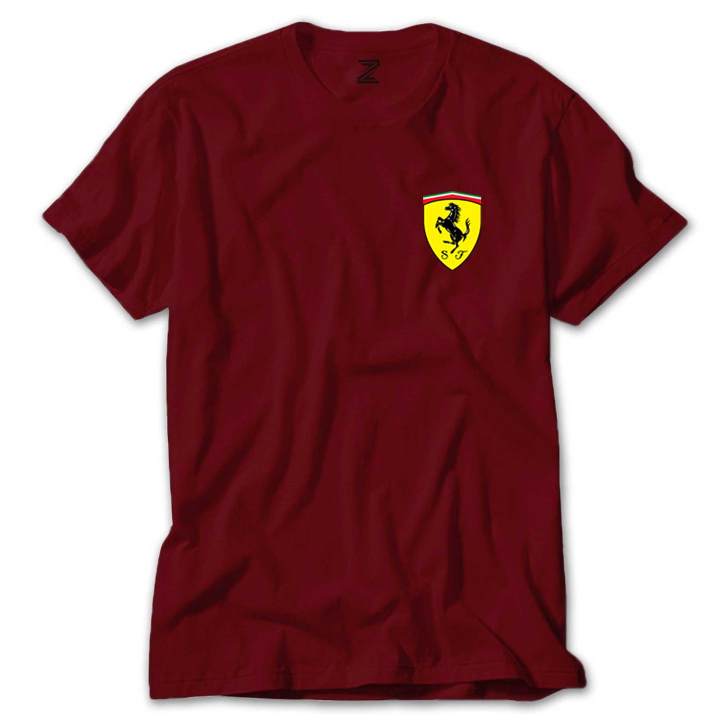 İndirimli Ferrari Logo Kırmızı Tişört