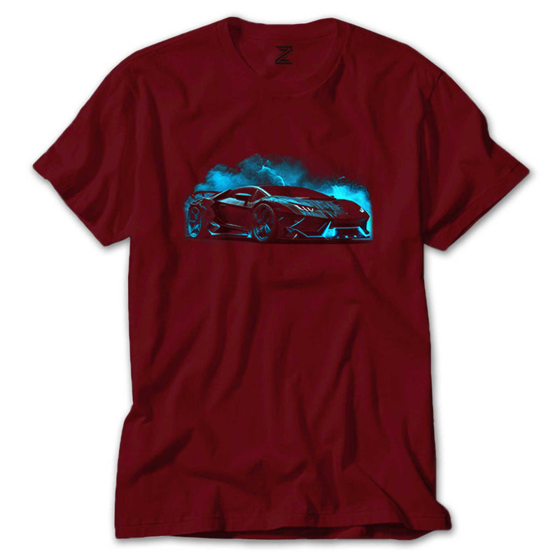 Lamborghini Black Neon renkli tişört