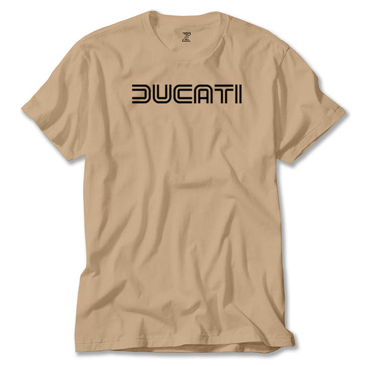 İndirimli Ducati Text Krem Tişört