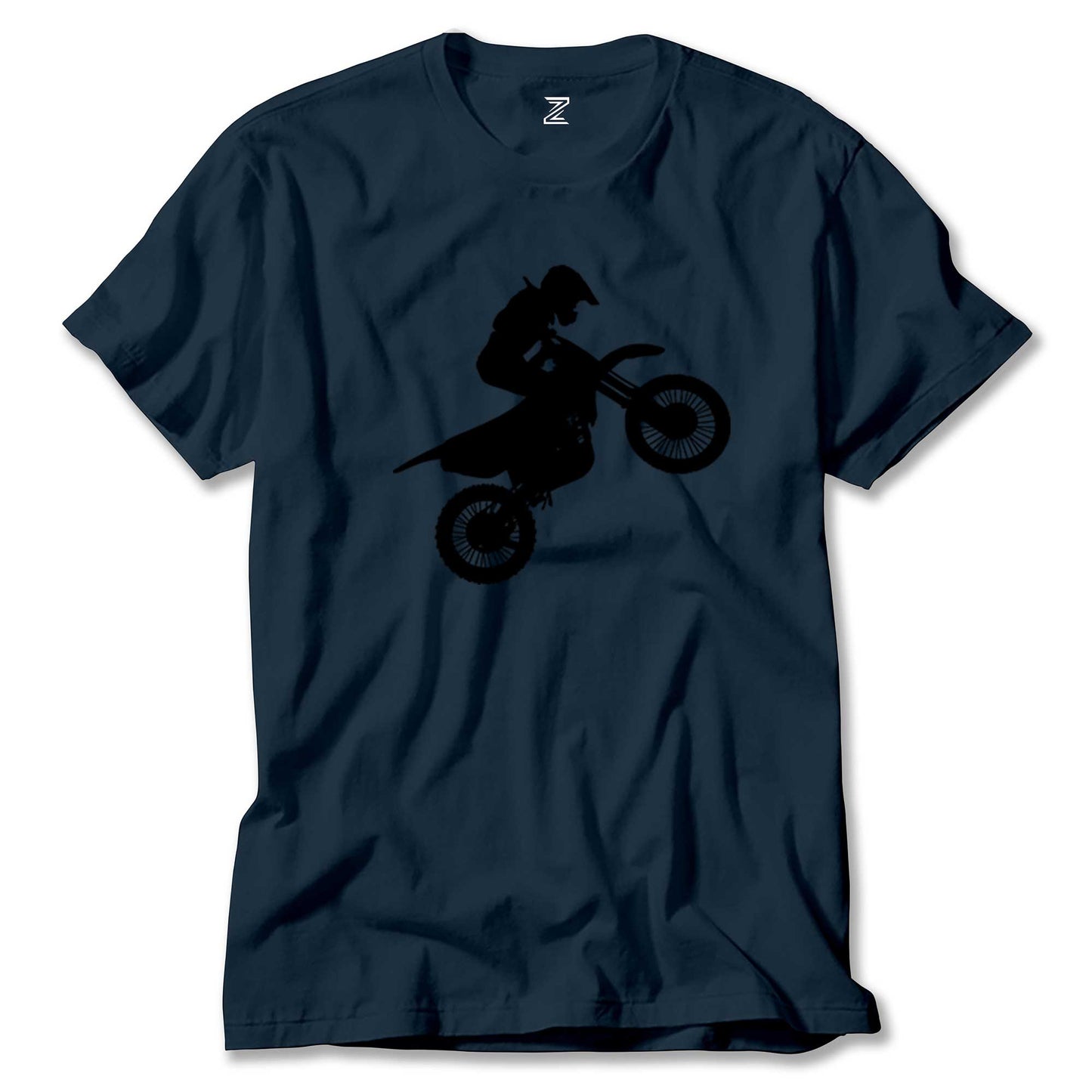 Motocross Motorcycle Siluet Renkli Tişört