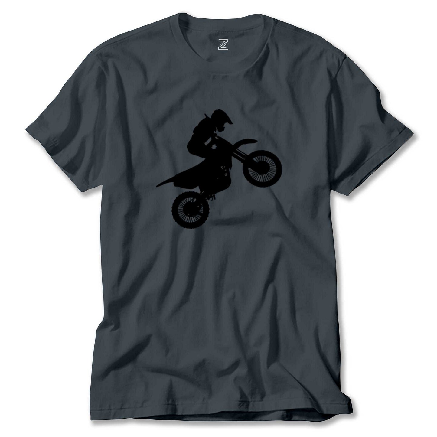 Motocross Motorcycle Siluet Renkli Tişört