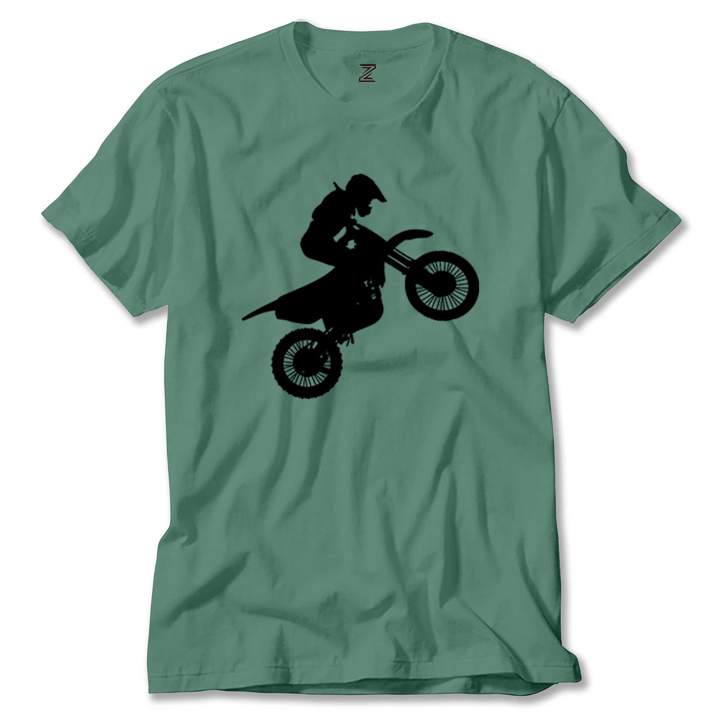 Motocross Motorcycle Siluet Renkli Tişört