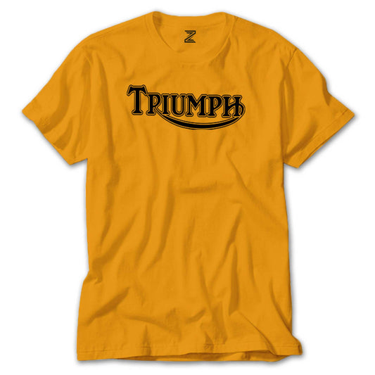 İndirimli Triumph Motorcycles Logo Sarı Tişört