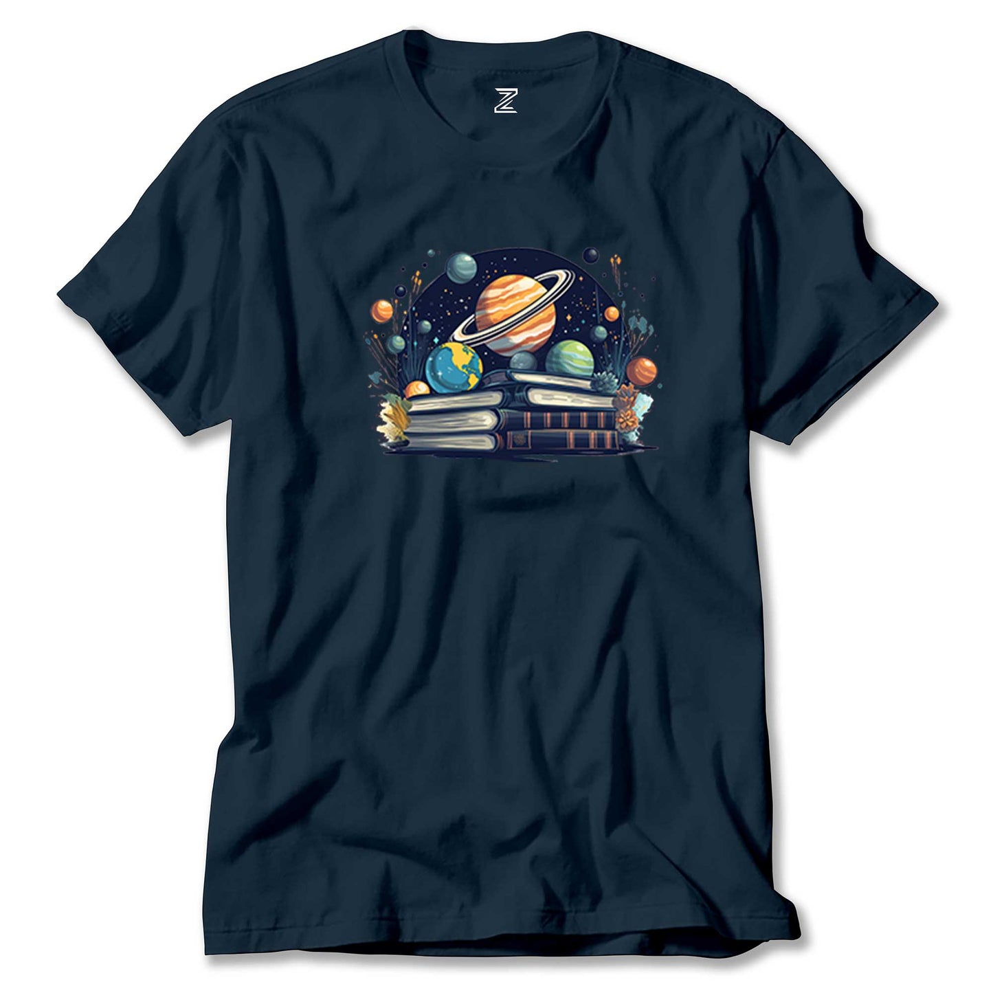 Book Planets Renkli Tişört