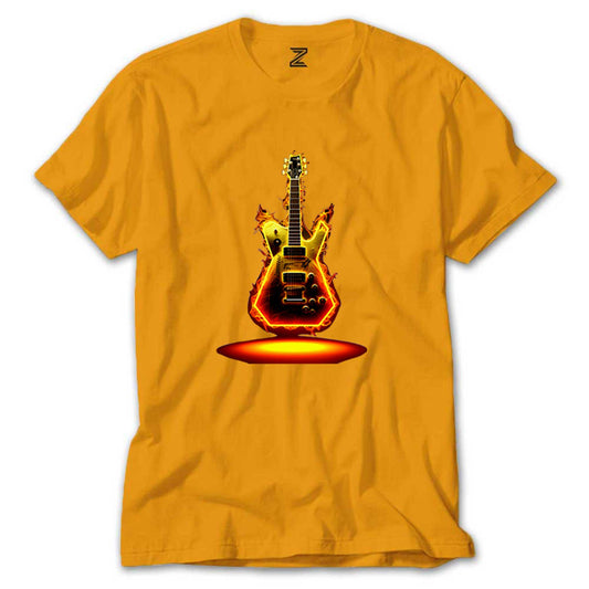 Electro Guitar Fire Renkli Tişört