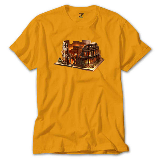 Roman view Book Renkli Tişört