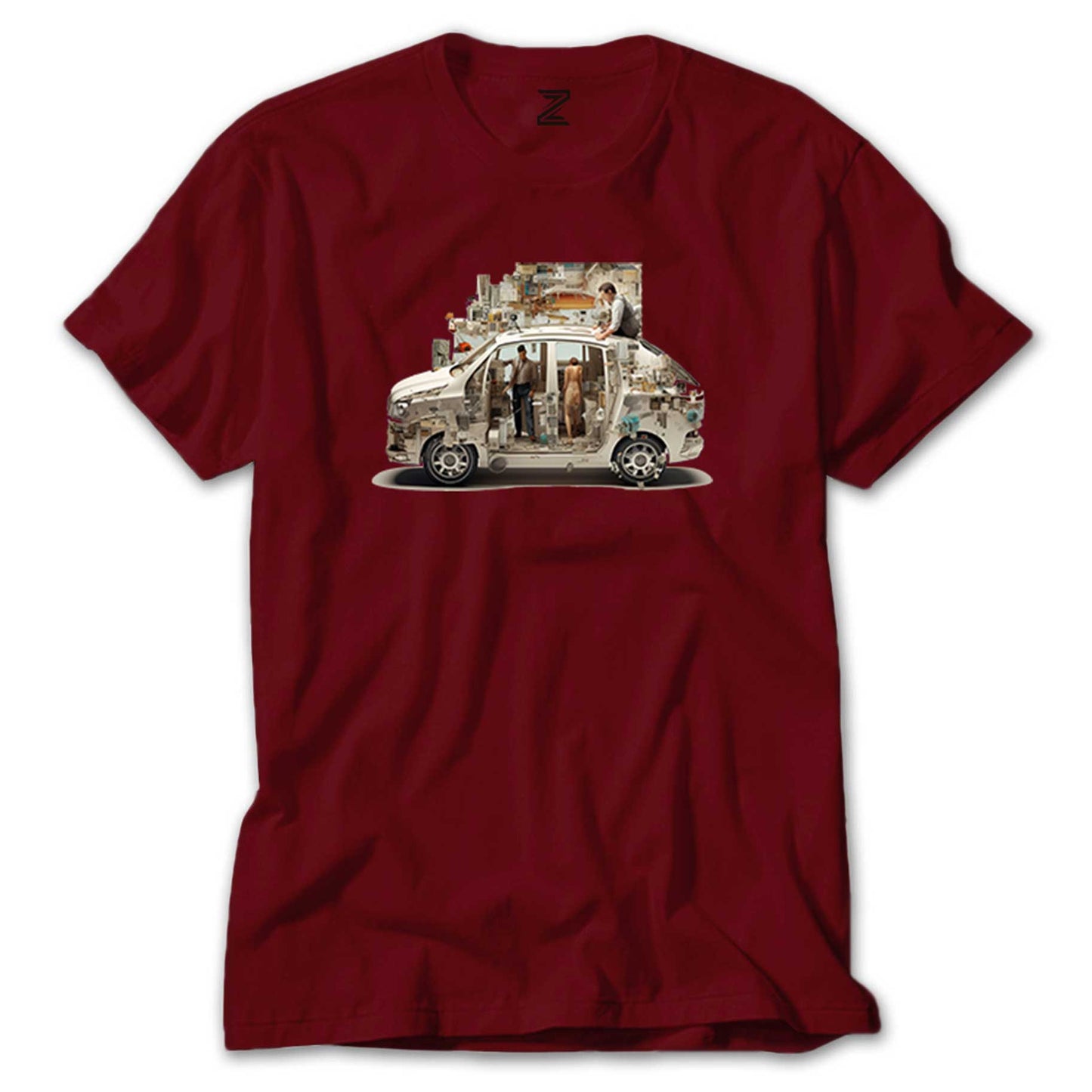 Self Driving Car Renkli Tişört