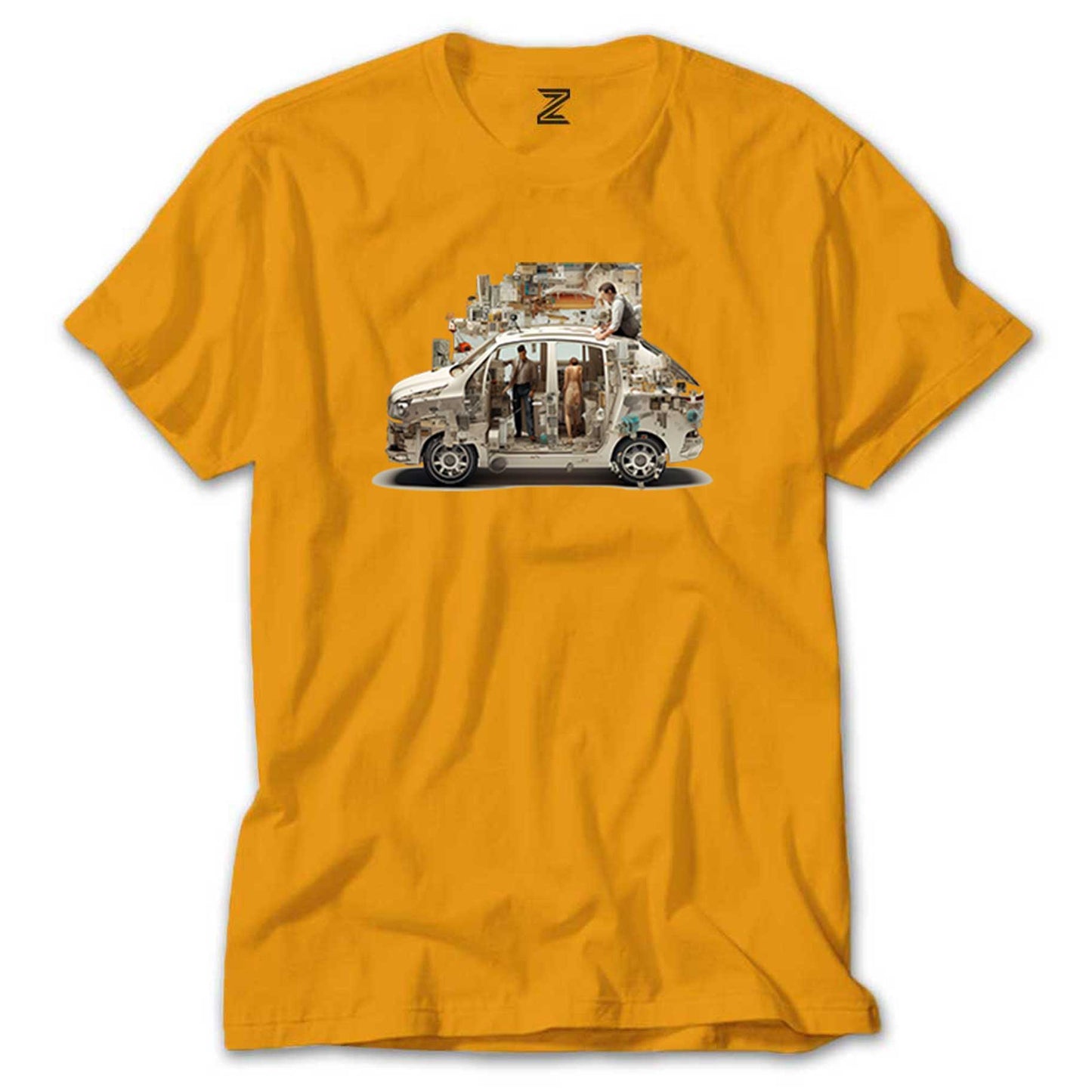 Self Driving Car Renkli Tişört