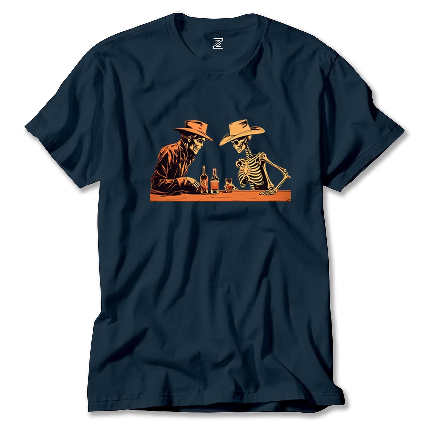 Skelton Cowboy Bar Renkli Tişört
