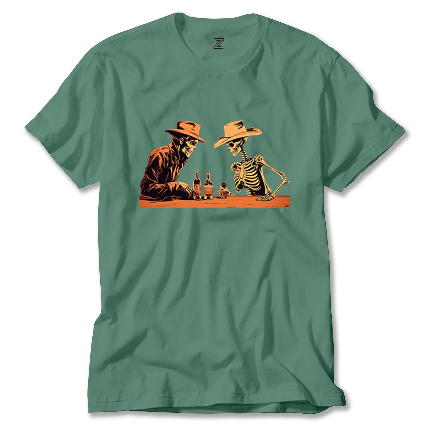 Skelton Cowboy Bar Renkli Tişört
