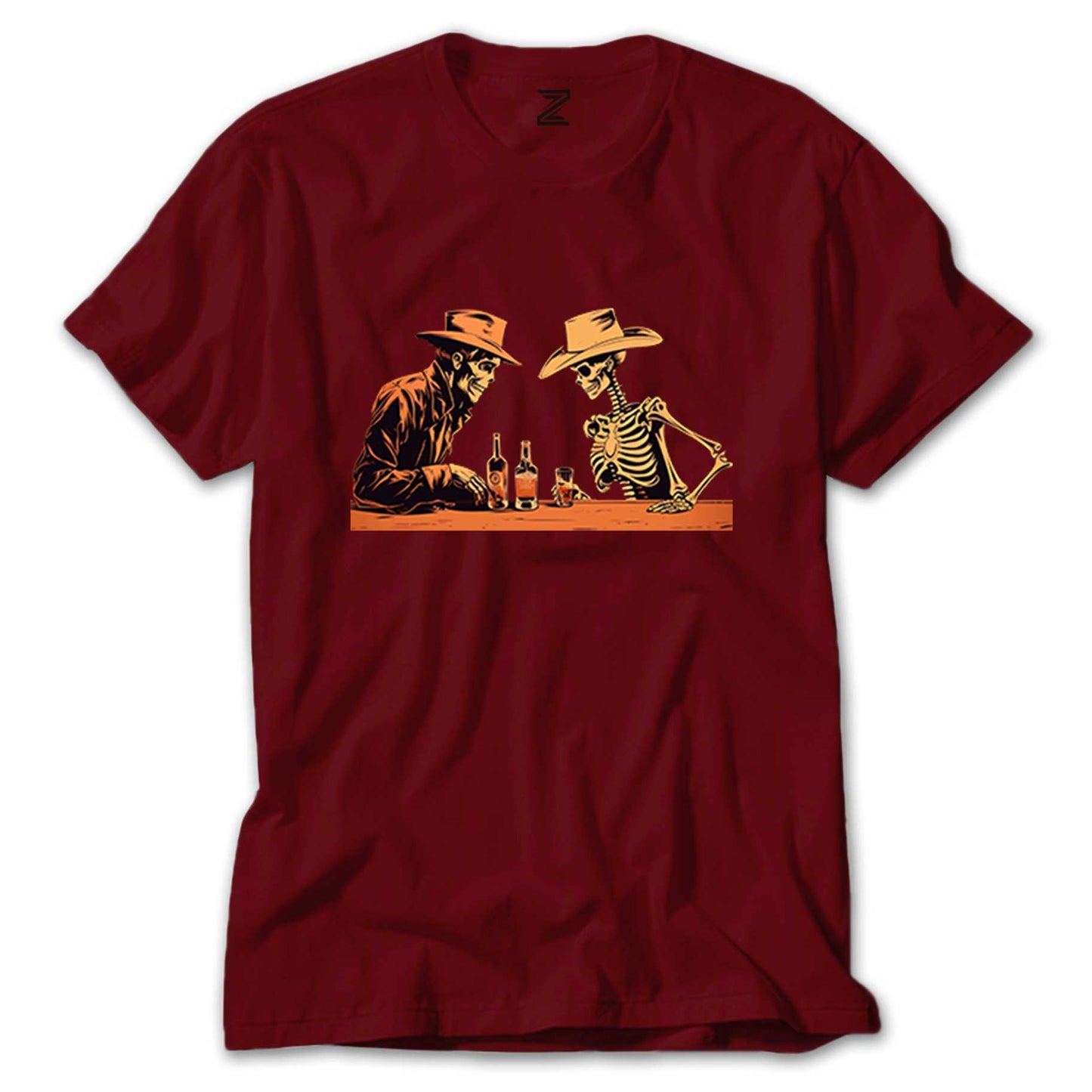 Skelton Cowboy Bar Renkli Tişört