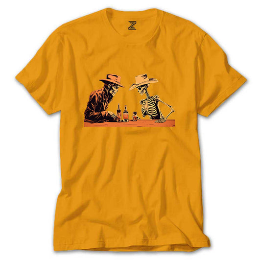 Skelton Cowboy Bar Renkli Tişört