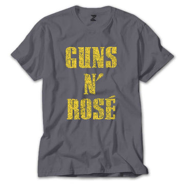 Guns N Rose Text Yellow Renkli Tişört