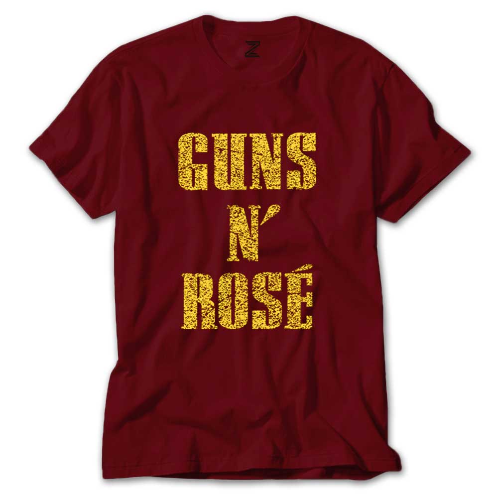 Guns N Rose Text Yellow Renkli Tişört