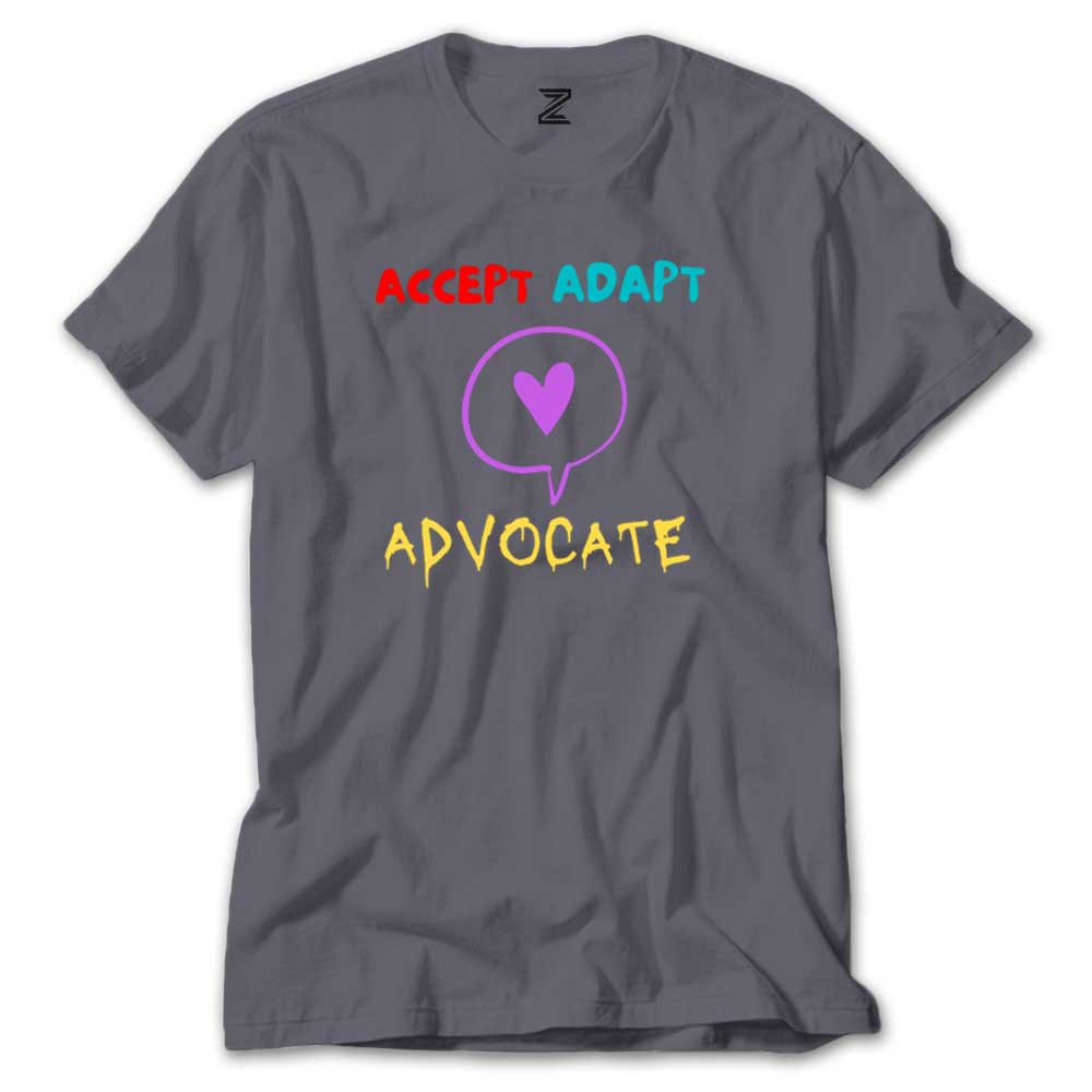 Accept Adapt Advocate Renkli Tişört