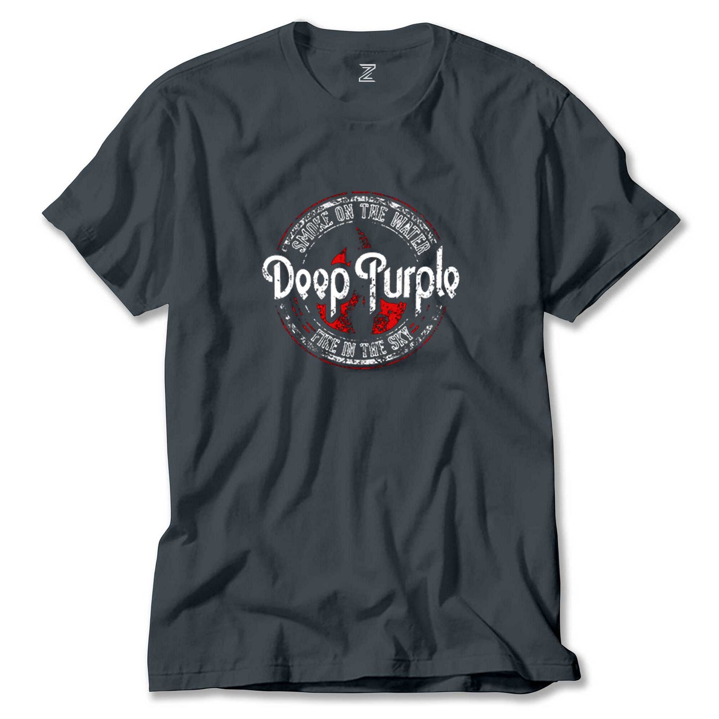 İndirimli Deep Purple Smoke On The Water Füme Tişört