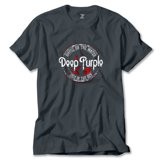 İndirimli Deep Purple Smoke On The Water Füme Tişört