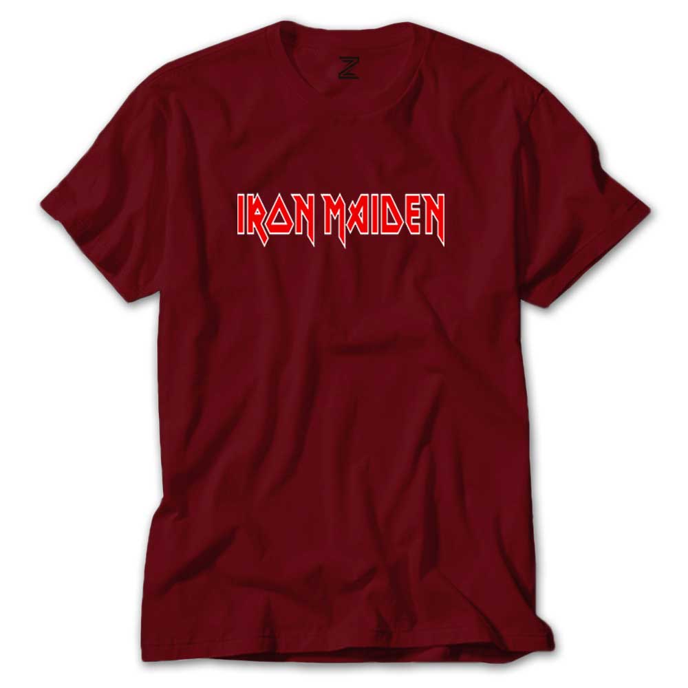 Iron maiden Red Text Renkli Tişört