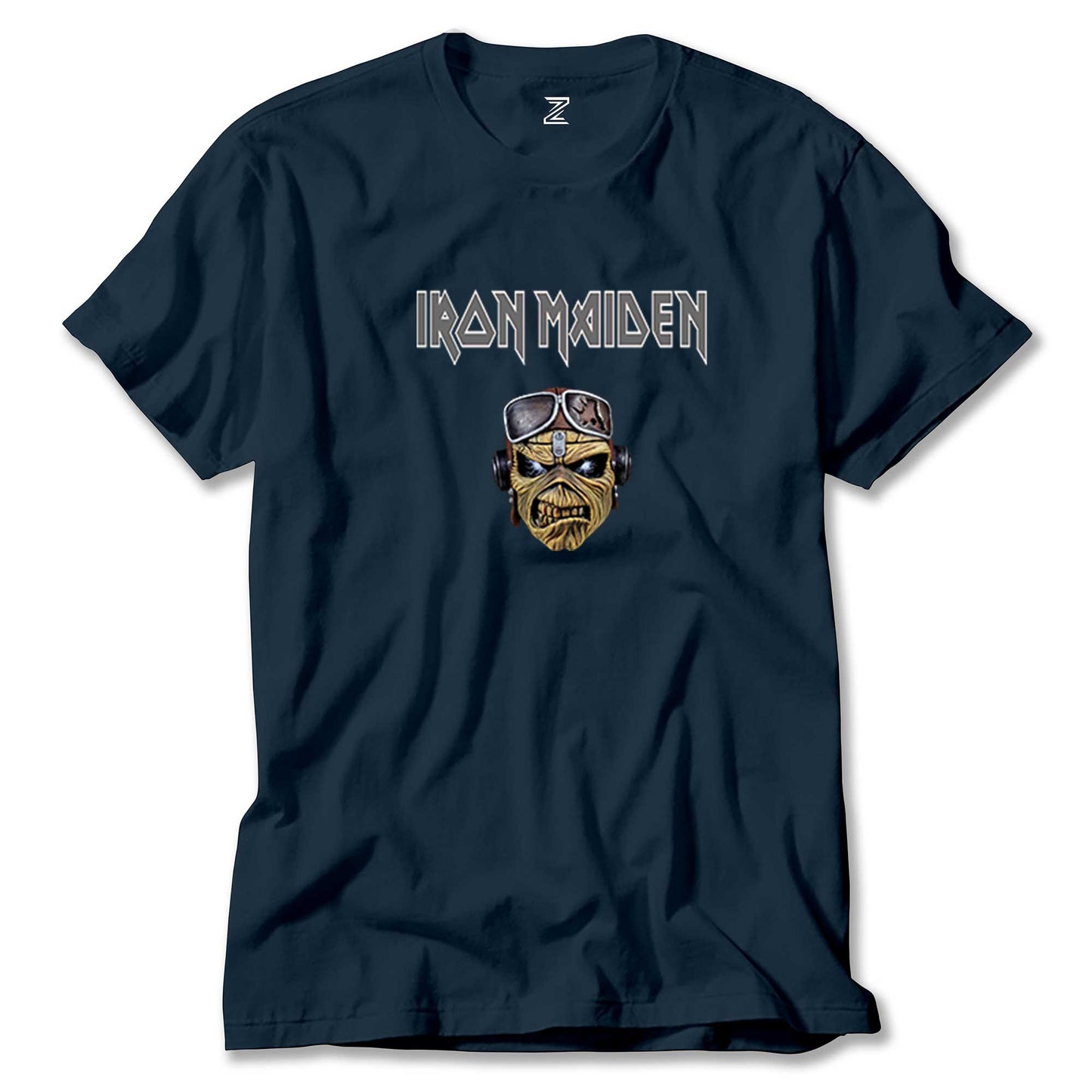 İndirimli Iron Maiden Zombie Face Lacivert Tişört