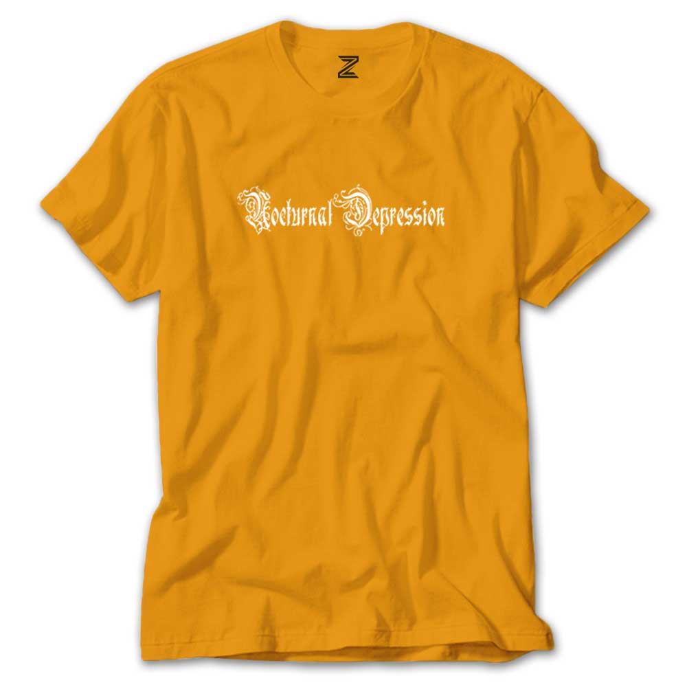 Nocturnal Depression Text White Renkli Tişört