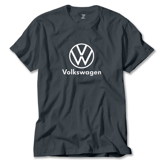 İndirimli Volkswagen New Logo Text Füme Tişört