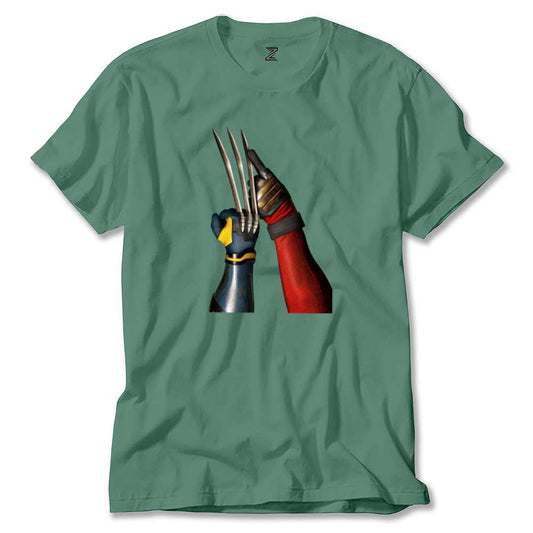 Deadpool Wolverine Poster Renkli Tişört