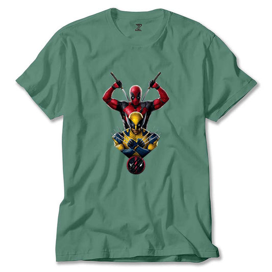 Deadpool Wolverine Warrios Renkli Tişört