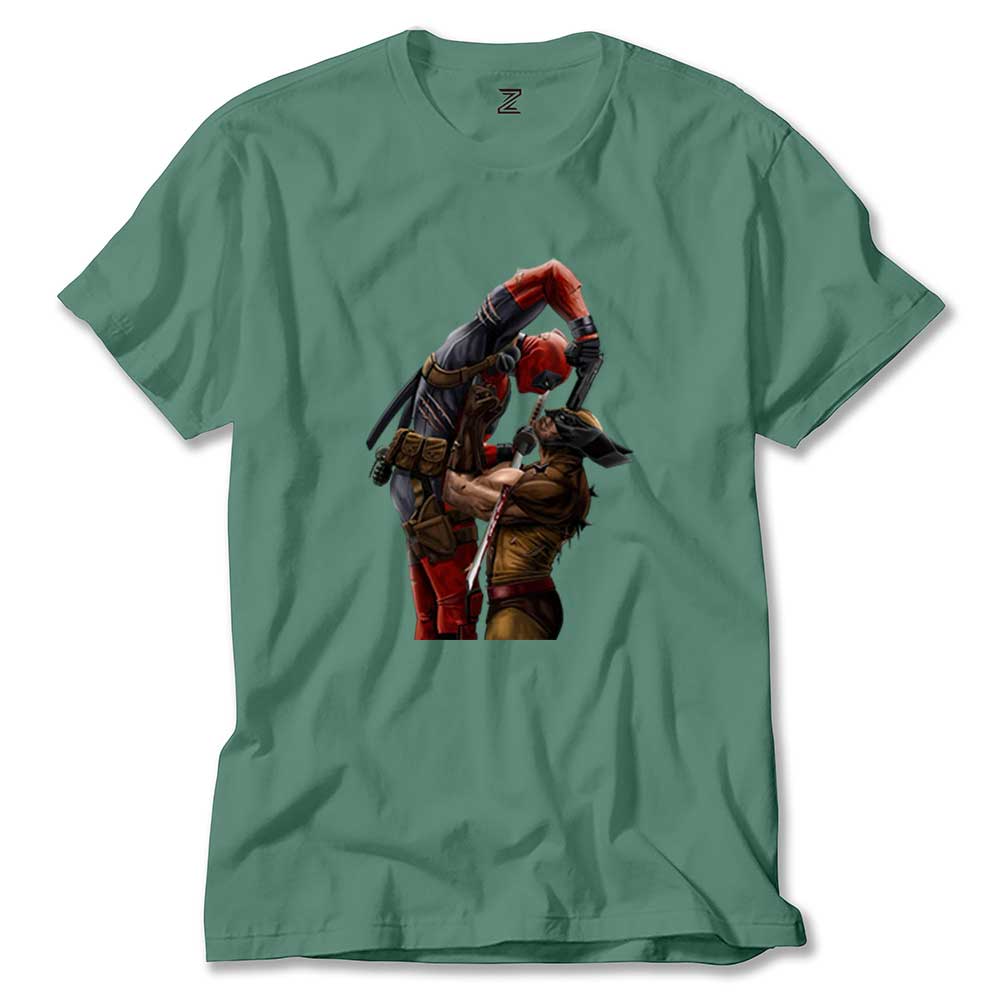 Deadpool Wolverine Renkli Tişört