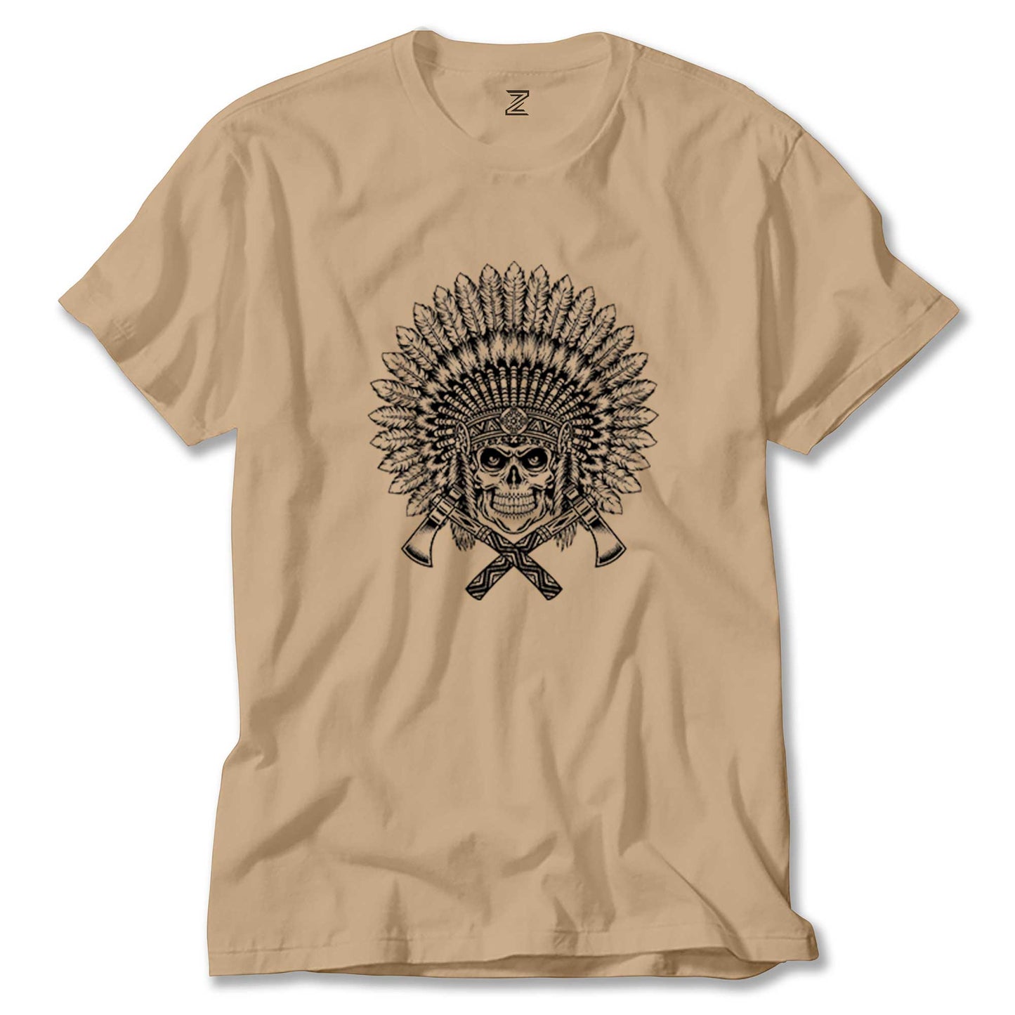 Kızılderili Skull Warrior Renkli Tişört