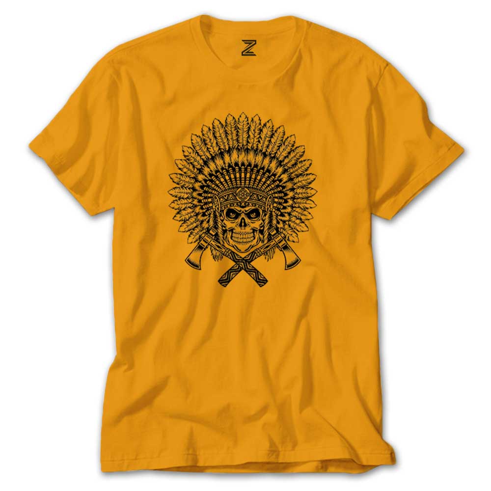 Kızılderili Skull Warrior Renkli Tişört