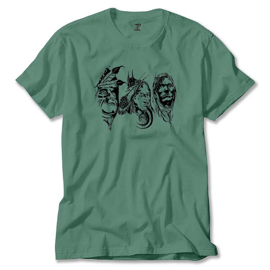 Kızılderili Thre Man Renkli Tişört