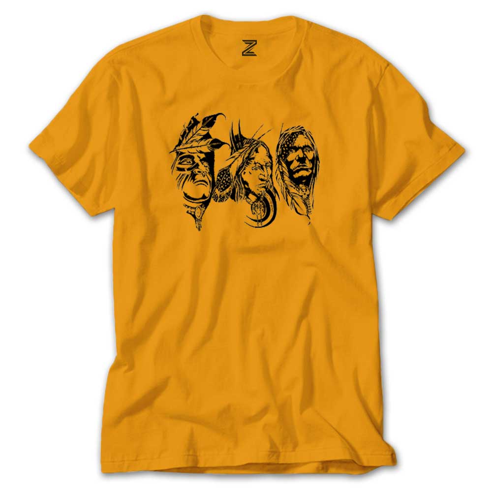 Kızılderili Thre Man Renkli Tişört