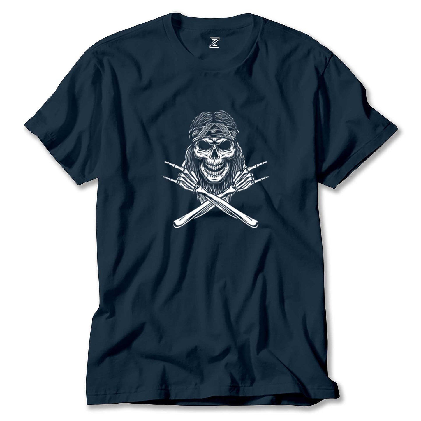 Kovboy Rock N Roll Skull Renkli Tişört