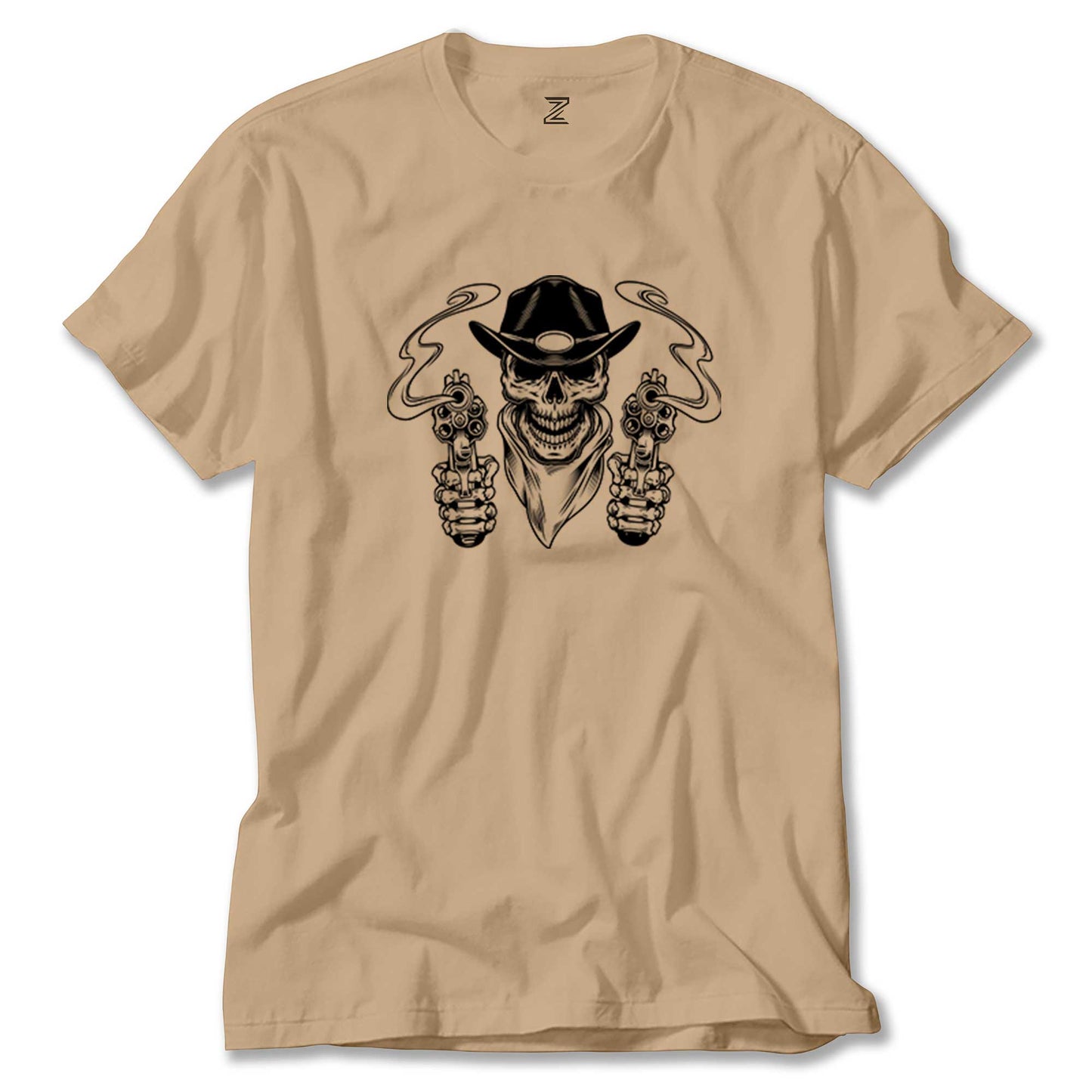 Kovboy Skull Bandana Renkli Tişört