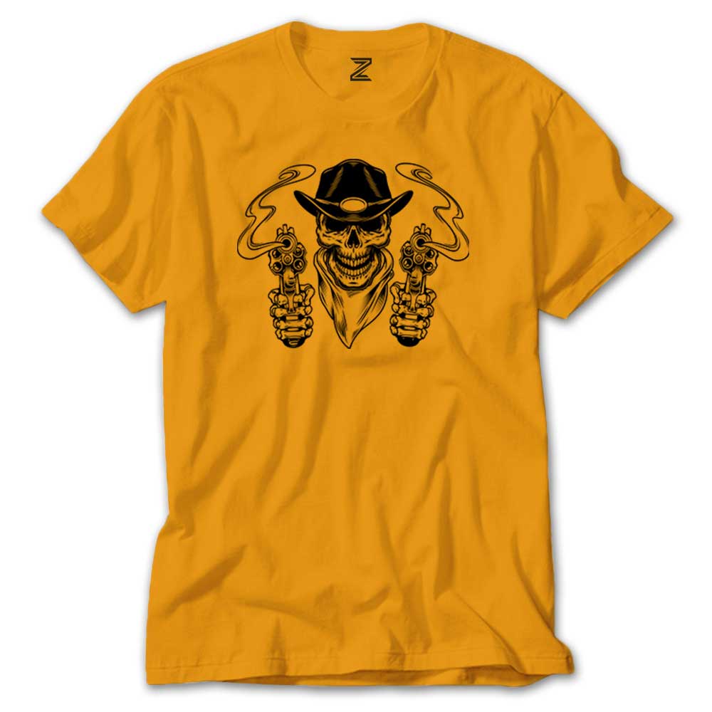 Kovboy Skull Bandana Renkli Tişört