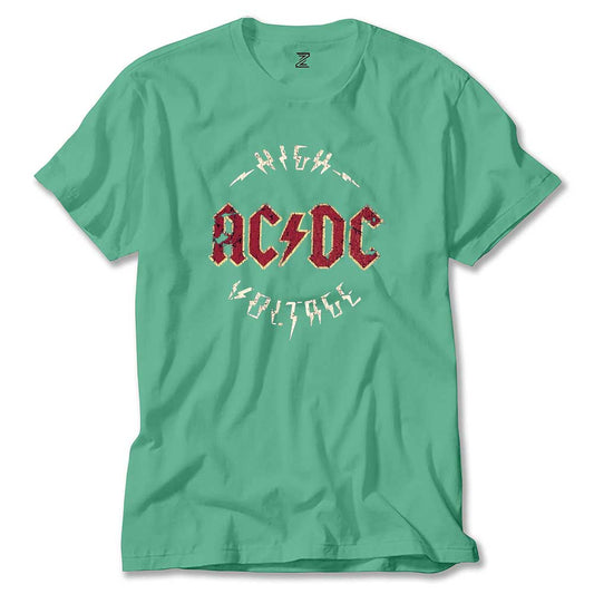 İndirimli Ac Dc Logo Vintage Yeşil Tişört