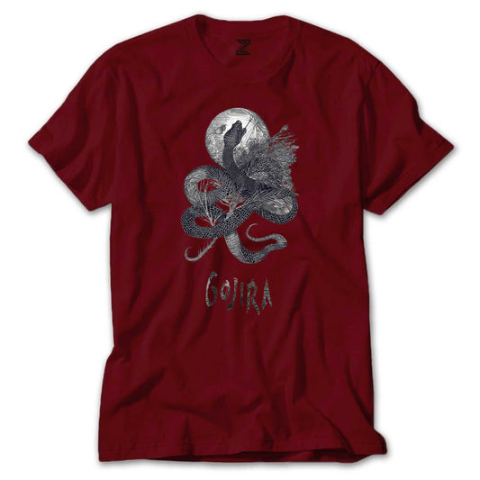 İndirimli Gojira Snake and Moon Kırmızı Tişört