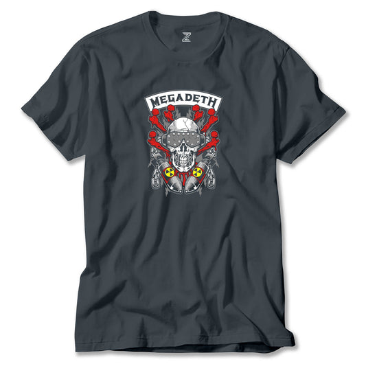 Megadeth Skull and Chemical Bomb Renkli Tişört