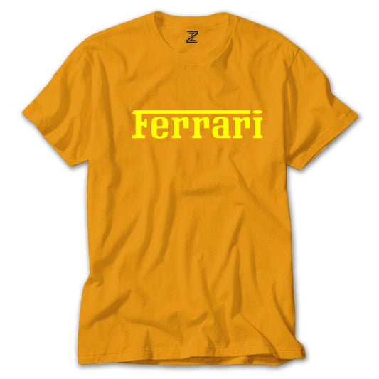 Ferrari Gold Text Renkli Tişört