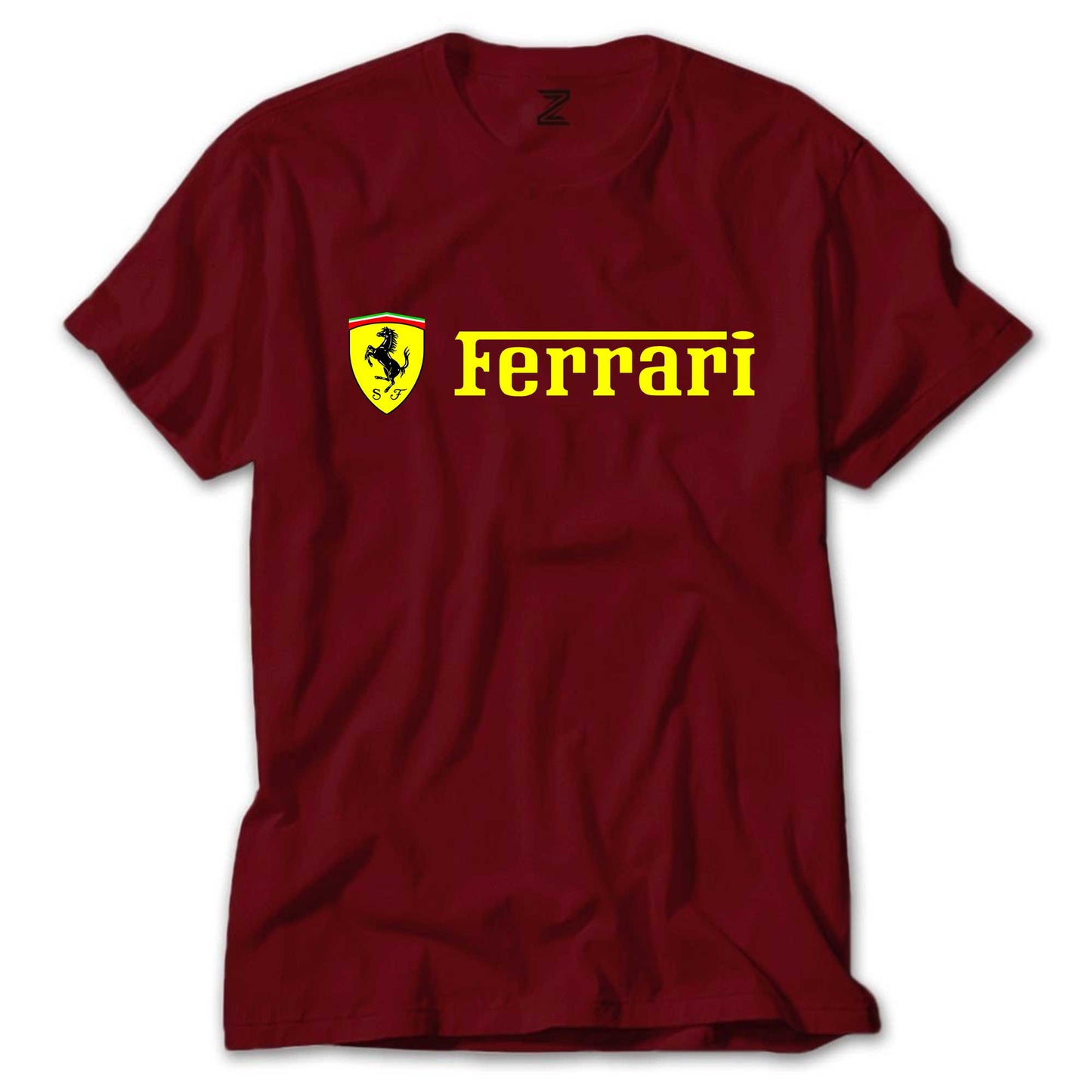 Ferrari Logo Gold Text Renkli Tişört