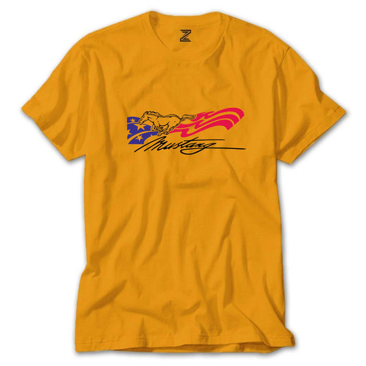 Mustang Amerika Renkli Tişört