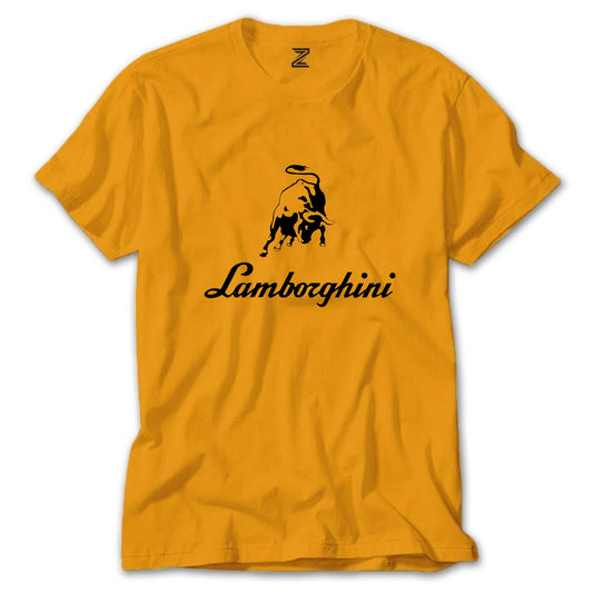 Lamborghini Text Logo Renkli Tişört