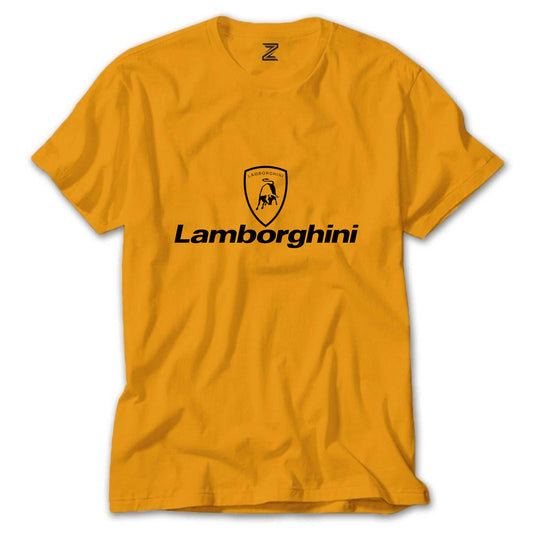 Lamborghini Logo Text Renkli Tişört
