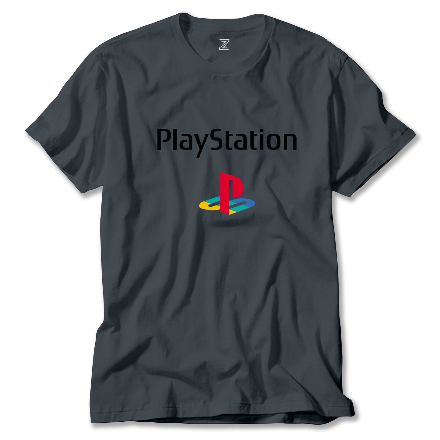 Playstation Logo Text Color Renkli Tişört