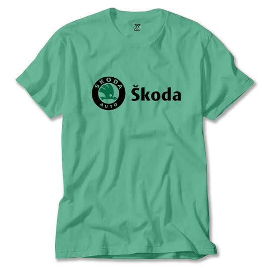 Skoda Text Logo Renkli Tişört