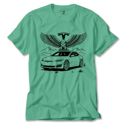 Tesla And Eagle Renkli Tişört