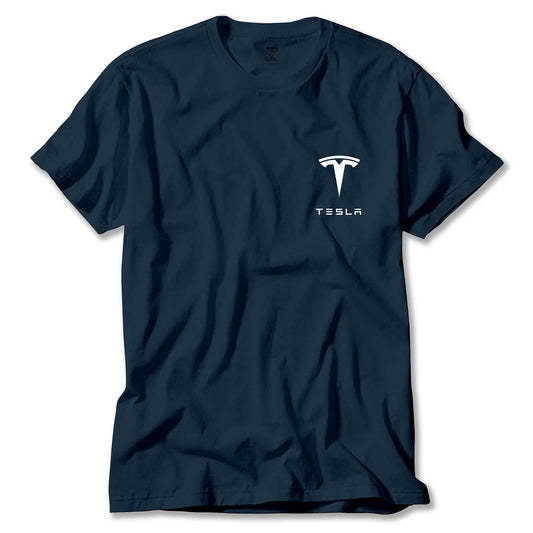 Tesla Logo Text Renkli Tişört
