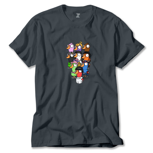 Goose Goose Duck Karakter Renkli Tişört