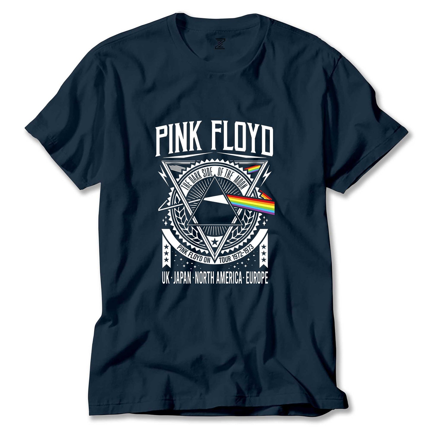 İndirimli Pink Floyd Tour 1972 1973 Lacivert Tişört