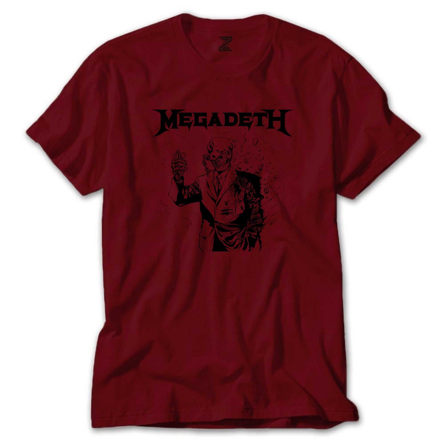 Megadeth Vic Rattlehead Portre Renkli Tişört